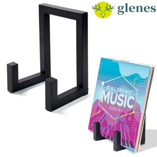 GLENES小型乙烯基唱片架,防銹黑色金屬黑膠唱片持有者,可拆卸節省空間防滑相簿展示架圖片