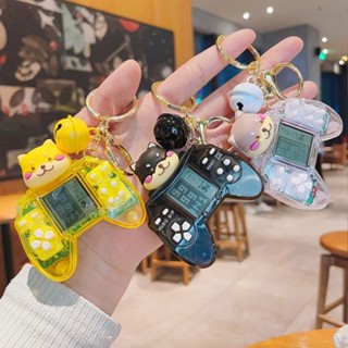 【批髮價】創意卡通迷你遊戲機鑰匙扣掛件 可愛狗狗掌上俄羅斯方塊遊戲機 包包迷你遊戲機掛件小禮品
