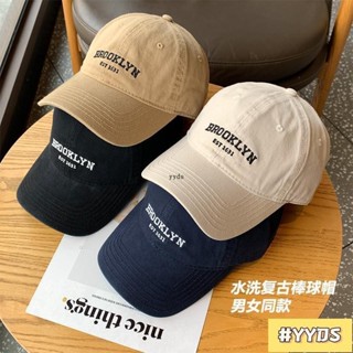 木木 日系水洗做舊鴨舌帽 中性款式棒球帽 男女可戴復古軟頂棒球帽 胡茬叔叔帽子 夏季防曬遮陽百搭鴨舌帽 可調節顯臉小