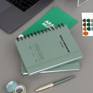 ICONIC 線圈每日計畫本 Daily archiving book 04 Sage green【金石堂】