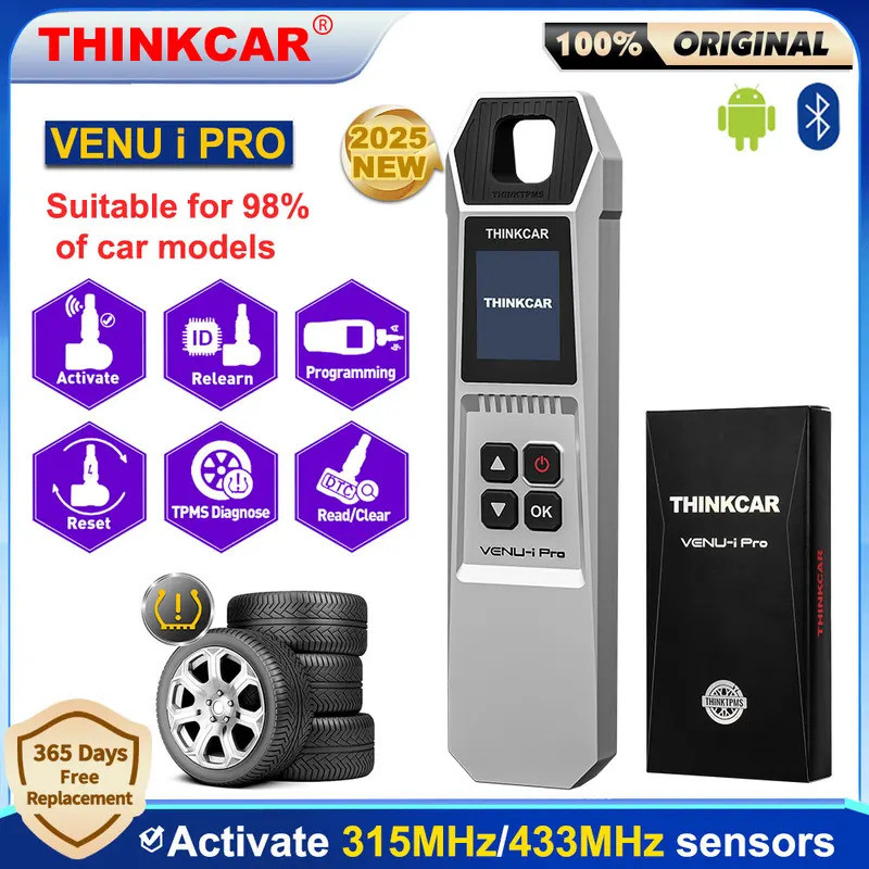 THINKCAR VENU IPRO 汽車胎壓檢測工具 315MHz/433MHz TPMS 輪胎修理工具激活編程學習