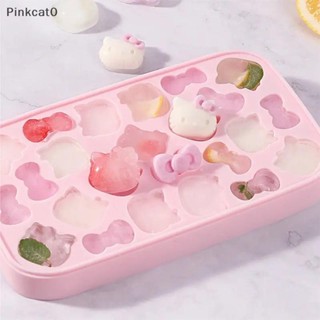 Pinkcat0 可愛的 Hello Kitty 矽膠模具套裝帶蓋 DIY 飯糰、巧克力、夏季飲料冰塊模具廚房烘焙工具
