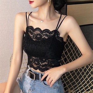 Second Skin 蕾絲吊帶美背 抹胸帶胸墊內衣 防走光無鋼圈聚攏內衣 少女裹胸內搭女