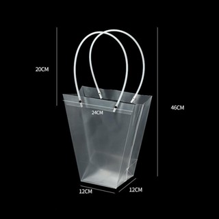 APPL 大中小號透明梯形托特包花束袋花卉用品禮品禮品花袋托特包TW