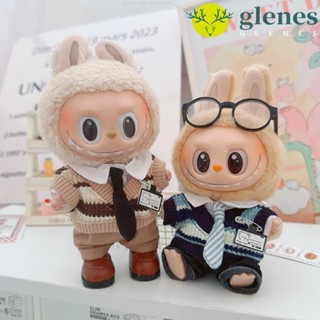 GLENESLabubu毛絨玩偶服裝,卡通片制服Labubu娃娃衣服,替代品時尚迷你棉娃娃的衣服