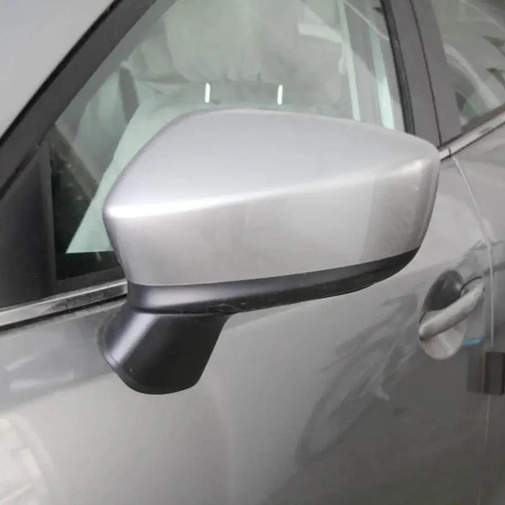 MAZDA 汽車左側後視鏡蓋帽銀色適合馬自達 3 Axela 2016 2015 2014