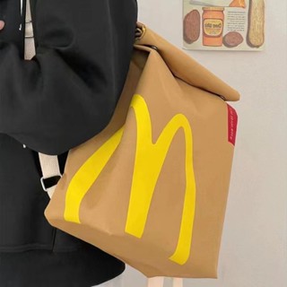 後揹包 揹包 大容量Backpack with large capacity麥當勞書包2024帆布背包女後揹包大容量包包