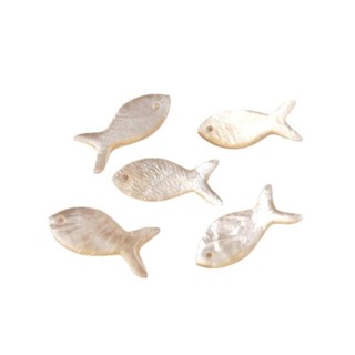 宏雲Hongyun-Ala新品-天然日本鏡貝小魚吊墜單孔貝殼魚形掛件手鏈耳環吊飾手工diy配件