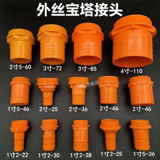 購滿99出貨 【可開發票】塑膠外絲寶塔直通帶絲扣水帶接頭抽水泵排水放水出水咀竹節格林頭