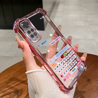 Redmi Note 11 11s pro 4G 5G手機殼可愛鍵盤四角矽膠TPU透明軟殼YF手機殼