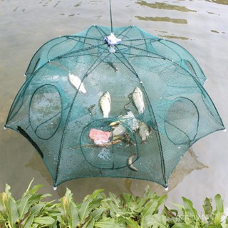 蝦籠捕蝦網折疊捕魚工具傘籠漁網捕魚籠抓魚龍蝦手拋網泥鰍黃鱔籠 E6A6