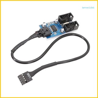 BTM 主機板 9Pin USB 接頭分線器母頭 1 對 2 母頭延長線適配器桌面 9Pin USB2 0 HUBs Co