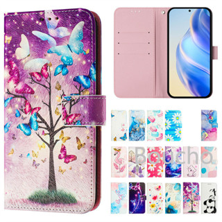 XIAOMI 適用於小米 13T 12T Pro 13 12 11 Lite 4G 5G 七彩蝴蝶花熊貓貓翻蓋錢包PU皮