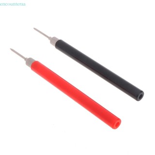 Encounteraa 2 件彈簧測試探針尖端絕緣測試鉤線連接器黑色紅色