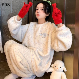 FDS 大象毛絨睡衣秋冬季珊瑚絨法蘭絨加厚保暖家居服套裝
