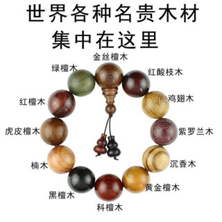 多寶珠手串天然沉香木陰沉木黃花梨黑檀金絲檀木佛珠手串男女手鍊 #SZ0504#