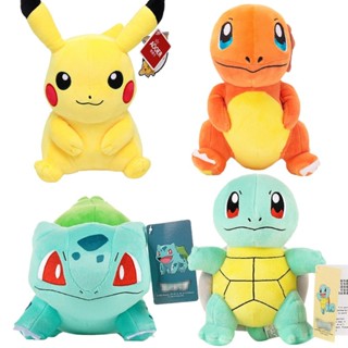 JAMXUN 口袋妖怪毛絨玩具高品質帶標籤動漫卡通皮卡丘 Charmander Squirtle Bulbasaur 填
