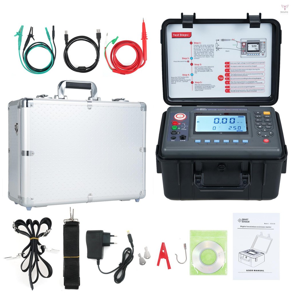 Toyutw)smart SENSOR ST3128高壓絕緣兆歐表工業數顯千分錶超高壓數顯絕緣