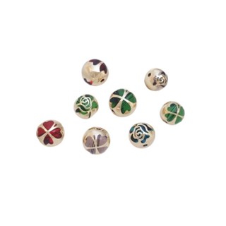 宏雲Hongyun-Ala新品-保色14K包金日本琉璃珠四葉草玫瑰花紋圓珠手工飾品手鏈項鍊配珠