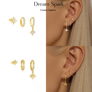 Dream Spark｜三件式百搭八芒星耳環套裝高級時尚