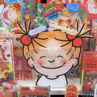 臺灣出貨👓 COCO醬眼鏡架 小紅書同款亞克力日系卡通可愛桌面擺件飾品收納禮物 亞克力眼鏡收納立牌 髮夾收納 夾子收納