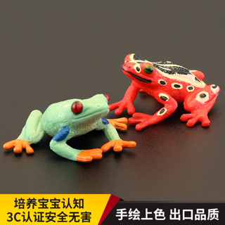 玩物院 實心兒童模擬動物玩具兩棲動物模型 非洲樹蛙 蛙類 認知禮品擺件