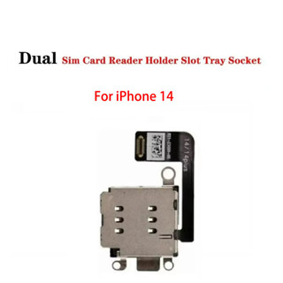 用於 iP 14 Plus Pro Max 的 Sim 卡讀卡器支架插槽託盤插座排線