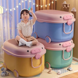 💕限時特價💕臺灣出貨💕✸嚴選品質✸兒童玩具收納 家用寶寶 卡通衣服 零食書本 整理滑輪積木 儲物箱大容量 整理箱