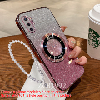 SAMSUNG 【超薄】外殼三星Note 10 pro 10 plus手機殼磁吸充電新款閃紙透明電鍍TPU軟殼CYMWX