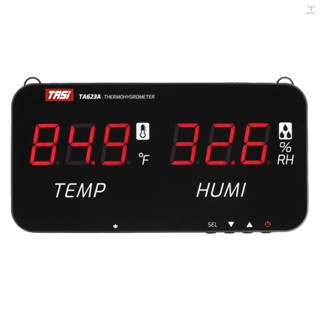 Tasi智慧溫度-20°C-80°C(-4°F-176°F)帶LED數顯屏的濕度計壁掛式數字溫度計濕度計工業農用家用熱濕