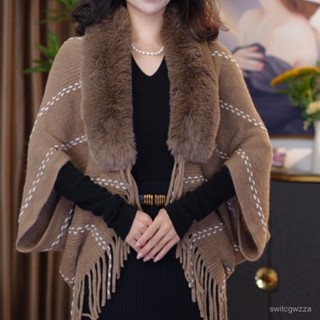 新品首發💋慵懶秋季鬥篷披肩針織2025百搭流蘇外套時尚新款氣質開衫 EQC5