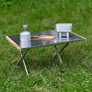【高品質】現貨CAMPINGMOON柯曼戶外便攜小鋼桌野餐燒烤桌露營耐熱摺疊餐桌T380