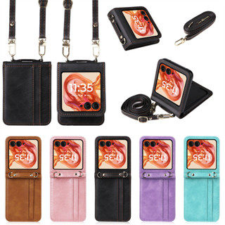插卡斜跨 翻蓋皮套 MOTO Razr 60 50ultra Razr 50 40ultra 防摔 手機殼 折疊 保護套