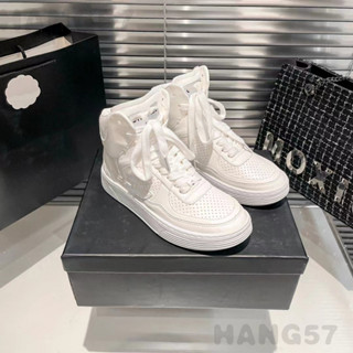 HANG57【佰真美】厚底氣質高幫運動鞋 休閒運動鞋 休閒鞋 女生闆鞋 平底運動鞋 大尺碼小白鞋 綁帶平底小白鞋