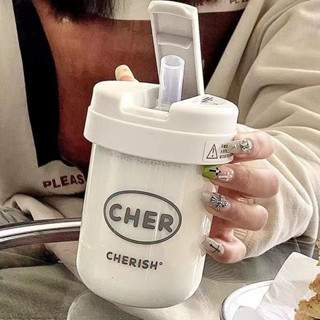 手搖環保杯 珍奶杯 珍珠奶茶杯 奶茶杯 樂扣吸管杯 ins簡約高顔值塑料杯可愛迷你小巧學生便攜水壺吸管杯情侶隨手杯--*