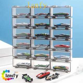 LANFY汽車模型箱,塑膠1:64壓鑄汽車展示盒,實用透明防塵可堆疊汽車玩具箱男孩禮物