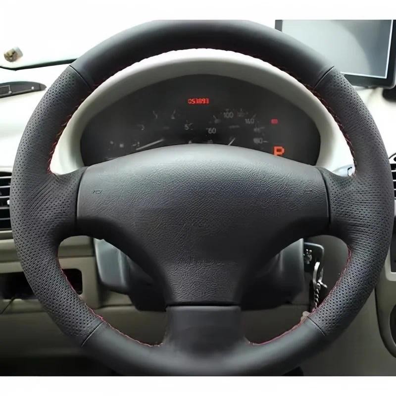 PEUGEOT DIY 手縫黑色超細纖維皮革汽車方向盤套適用於標致 206 1998-2005 206 SW CC 20