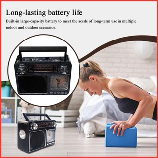 戶外收音機無線 AM FM 收音機,帶最佳接收閱讀燈電池供電,帶時間顯示 USB MP3 san2tw