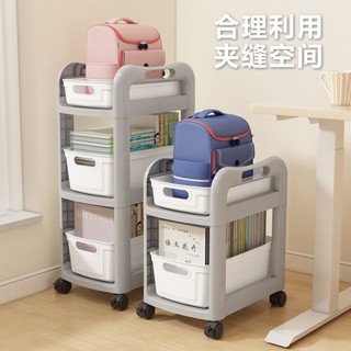 🔥臺灣出貨🔥免運 書包架 書包置物架兒童書架桌下可移動小推車書本收納神器放書包收納架子 兒童書本收納架 抽屜收納櫃