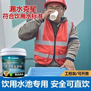 國標環保飲用水池防水塗料 水井水窖防漏魚池養殖池堵漏防滲水材料 漏水剋星 水池專用防水膠 魚池防水膠 水池防水膠