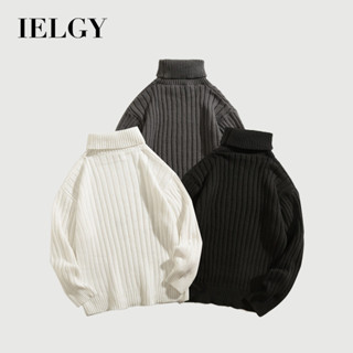 IELGY 高領毛衣男士冬季寬鬆打底衫套頭針織衫休閒上衣