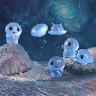 【微景小舖】微景觀 可愛夜光外星人 外星人 飛碟 螢光 夜光 DIY手作材料 人物 微縮模型 多肉植物 園藝場景佈置