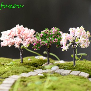 FUZOU櫻花微型模型,塑膠鄉村風情模擬樹景觀,創意生動模型花園
