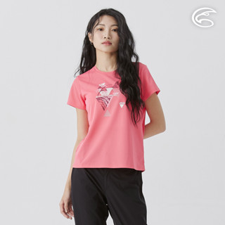 ADISI 女UPF50+防曬抑菌圓領短袖排汗衣 AL2511033 深粉 (S-2XL)｜抗UV 吸濕排汗 防臭