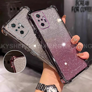 Redmi Note 10 Pro 4G Note 10 5G手機殼四角閃光紙矽膠TPU透明兩用軟殼SFDK手機殼
