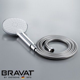 BRAVAT 不鏽鋼 按壓式 三段蓮蓬頭 軟管組