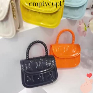 EMPTYCUP果凍袋,小型的PVC手提包,時尚大容量可調長度純色肩包女士女孩