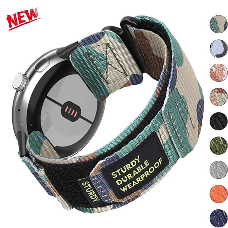 尼龍魔術貼錶帶兼容 Pixel Watch 2/watch3 41 毫米運動尼龍錶帶,適用於 Pixel Watch 3