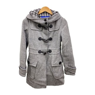 Burberry 博柏利 粗呢大衣外套 Blue Label 羊毛 灰色 藍色 日本直送 二手