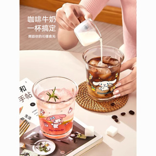 💖桃園出貨💖三麗鷗玻璃杯子 飲料杯 辦公室盃子 咖啡杯 水杯 備註 水壺 冷水杯 美樂蒂 玉桂狗 凱蒂貓